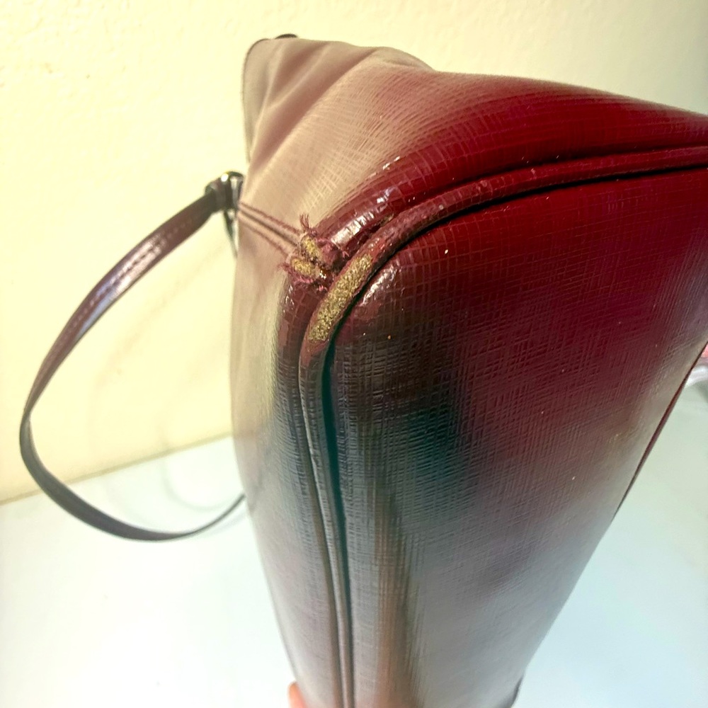 Coach Burgundy Leather Tote Bag - Picture 7 of 17